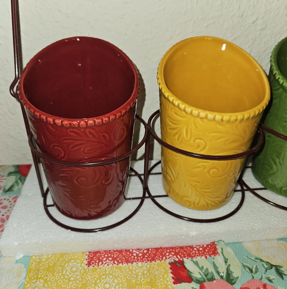 Collections Etc. Harvest Time Utensil Caddy Set